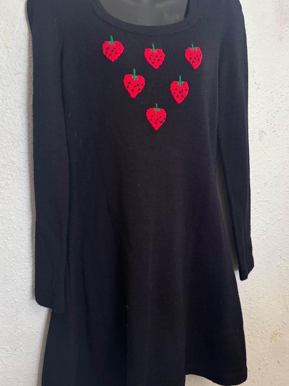 Organically Grown by Apeja Sweater Dress with Red Strawberry Embroidery